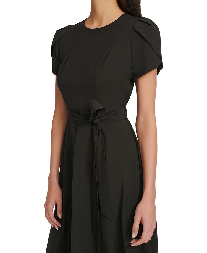Calvin Klein Women's Belted a Line Dress Blue Size 10P