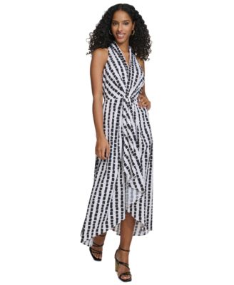 Calvin Klein - Women's V-Neck Sleeveless A-Line Maxi Dress