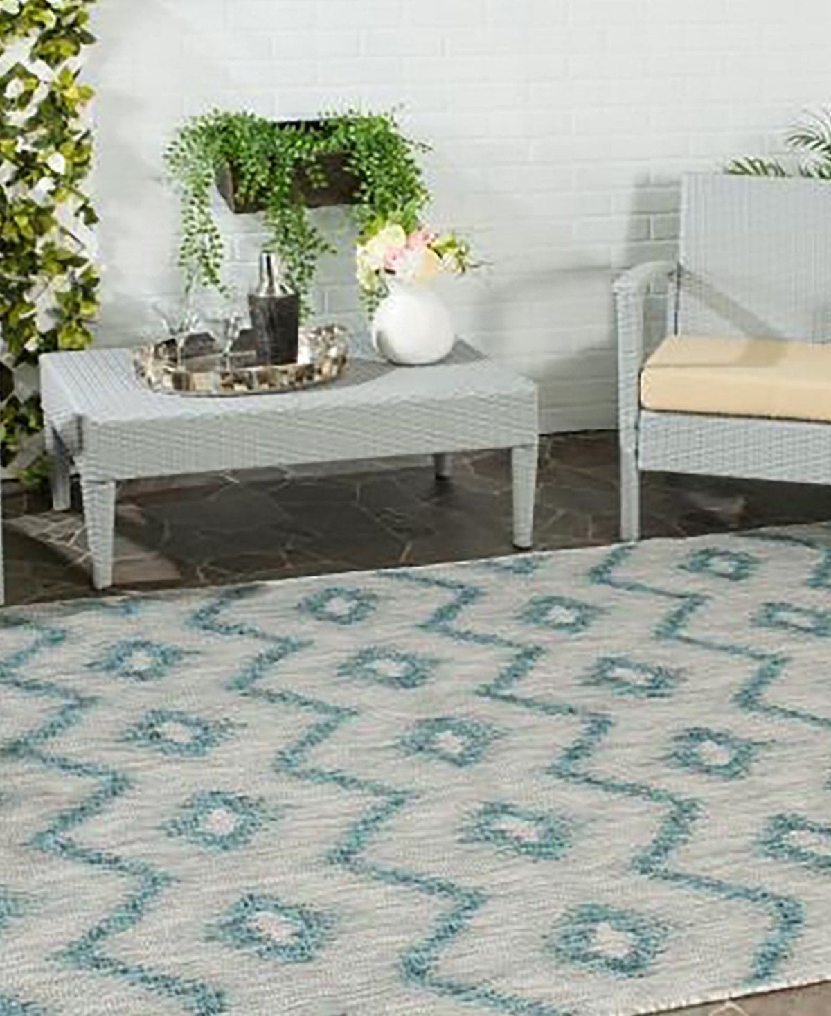 Safavieh Courtyard CY8463 Gray and Blue 2'7
