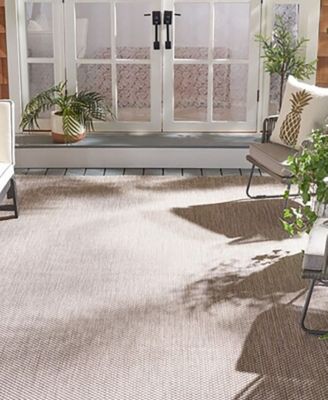Courtyard CY8521 Beige and Brown 8' x 11' Sisal Weave Outdoor Area Rug