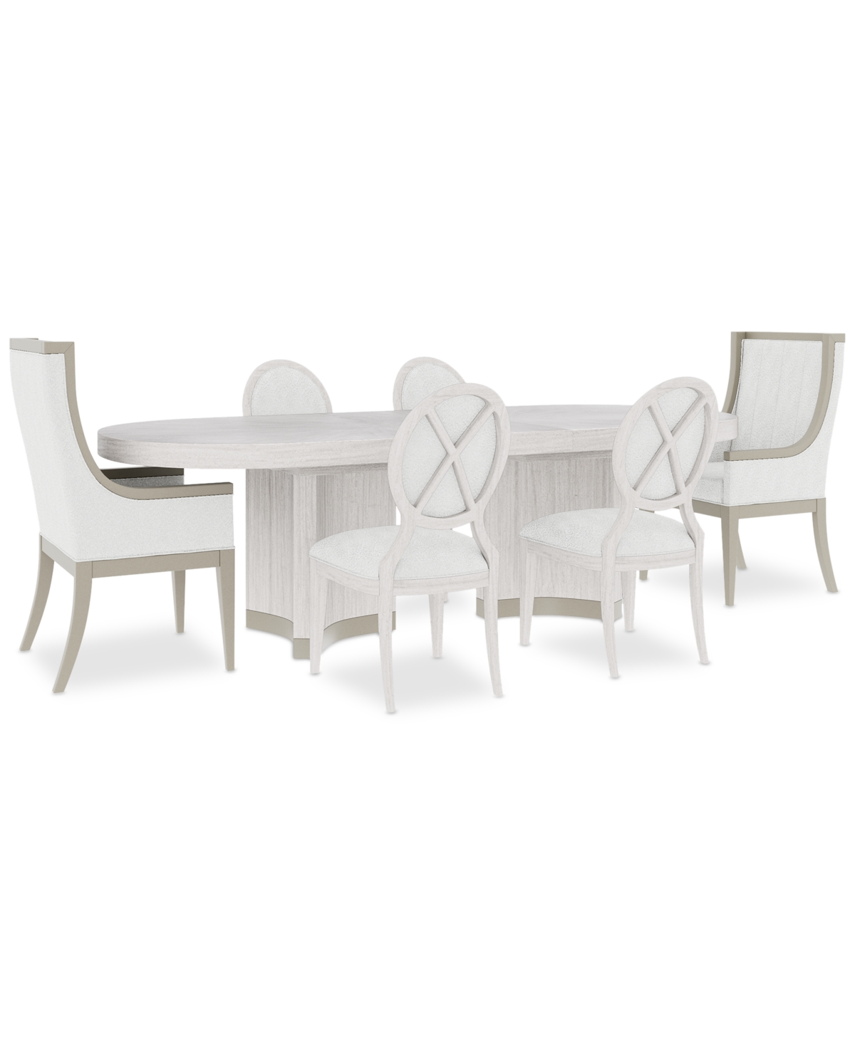 MACY'S WARLINGTON 7 PC. DINING SET (TABLE, 4 SIDE CHAIRS & 2 HOST CHAIRS) 
