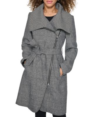 Karl Lagerfeld Paris Houndstooth wool deals blend Coat