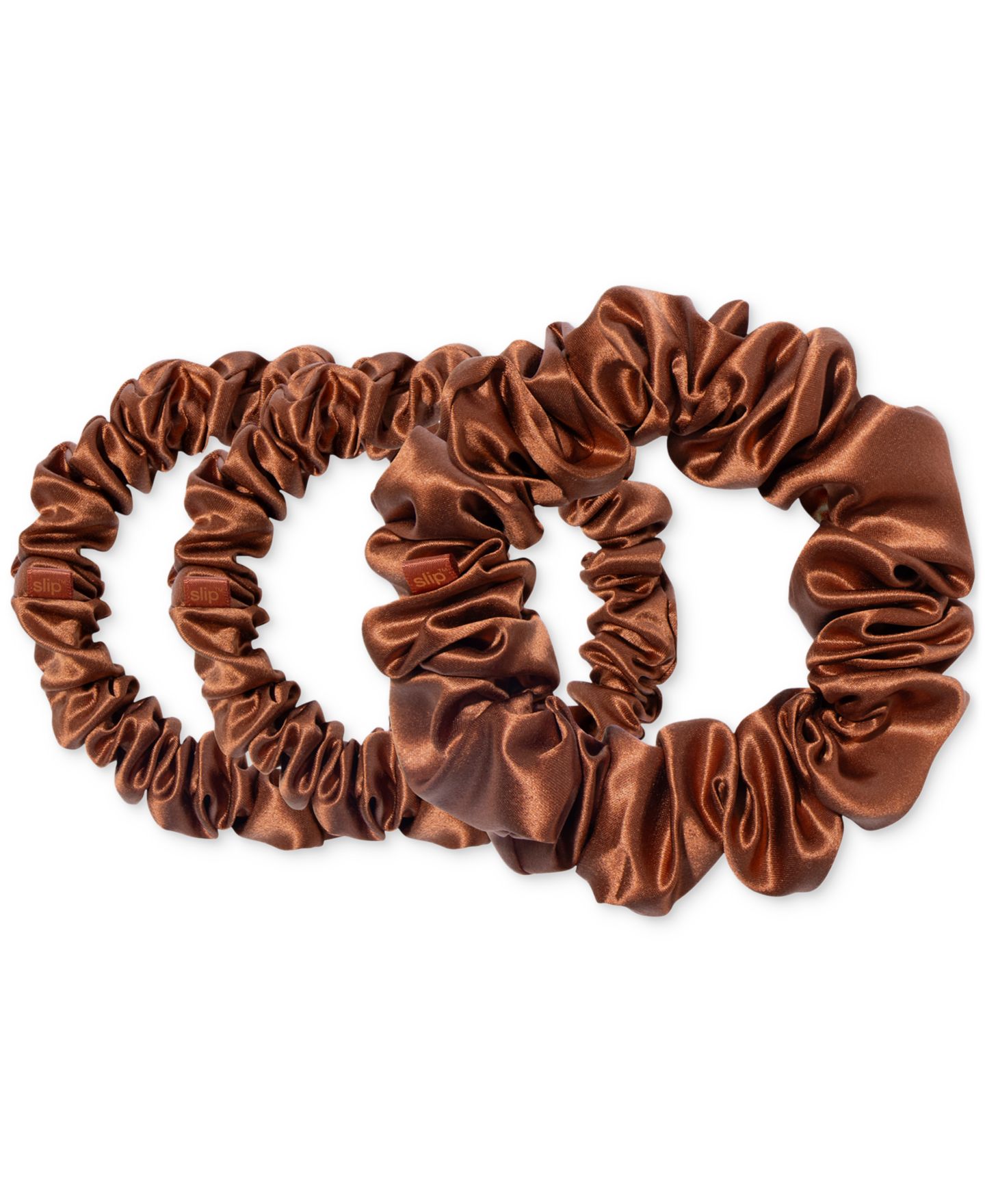 Женские аксессуары для волос Slip 3-Pc. Pure Silk Back-to-Basics Assorted Scrunchies Set, цвет: Каштаново-рыжий — фото 2