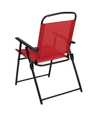 6 Piece Patio Garden Set With Table, Umbrella And 4 Folding Chairs