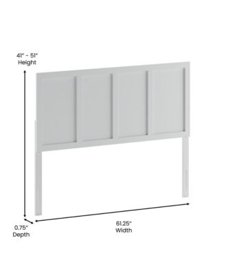 Grady Queen Raised Panel Wooden Adjustable Headboard Only
