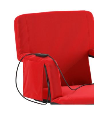 Mikki Portable Heated Reclining Stadium Chair With Armrests, Padded Back & Heated Seat With Dual Storage Pockets And Backpack Straps