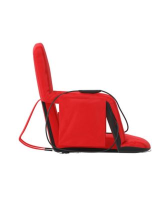 Mikki Portable Heated Reclining Stadium Chair With Armrests, Padded Back & Heated Seat With Dual Storage Pockets And Backpack Straps