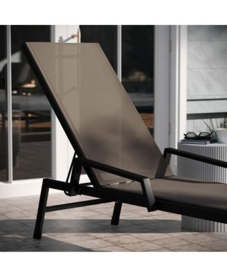 Braelin Textilene Adjustable 5 Position Patio Chaise Lounge With Armrests And Metal Frame