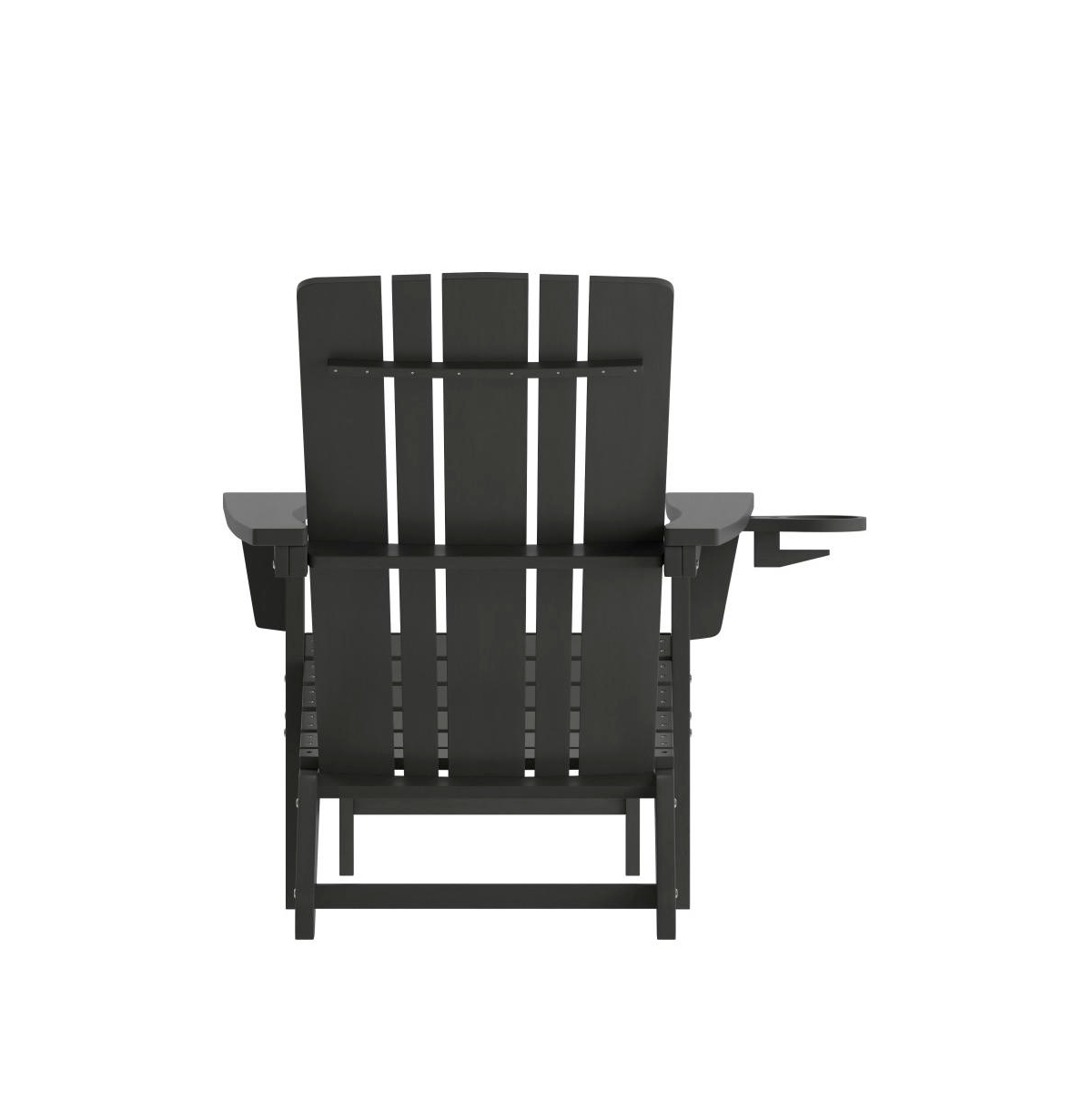 Ridley Hdpe Adirondack Chair With Cup Holder And Pull Out Ottoman, All-Weather Hdpe Indoor/Outdoor Lounge Chair