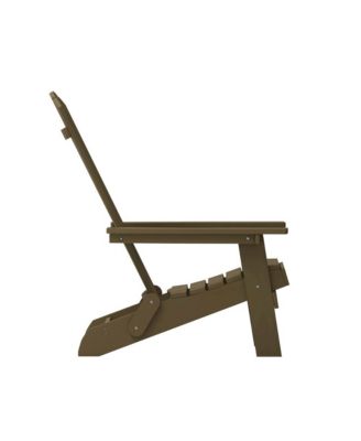 Set Of 2 Riviera Poly Resin Folding Adirondack Lounge Chair - All-Weather Indoor/Outdoor Patio Chair