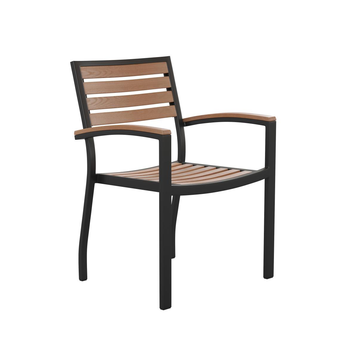Hampstead Three Piece FauxPatio Dining Set For Indoor And Outdoor Use - Table And Two Club Chairs - Teak