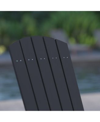 Set Of 2 Riviera Poly Resin Folding Adirondack Lounge Chair - All-Weather Indoor/Outdoor Patio Chair