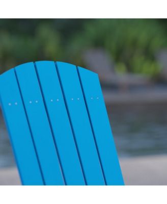 Set Of 2 Riviera Poly Resin Folding Adirondack Lounge Chair - All-Weather Indoor/Outdoor Patio Chair