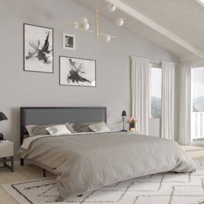 West Avenue King Headboard Upholstered Headboard With Metal Frame And Adjustable Rail Slots