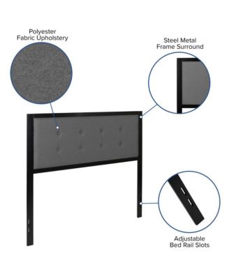 Camden Full Headboard Upholstered Button Tufted Headboard With Metal Frame And Adjustable Rail Slots