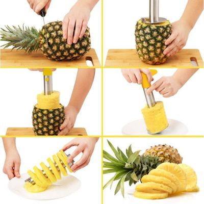 Heavy Duty 2pc Pineapple Corer & Slicer Set – Includes Eye Removal Tool with Reinforced Blade