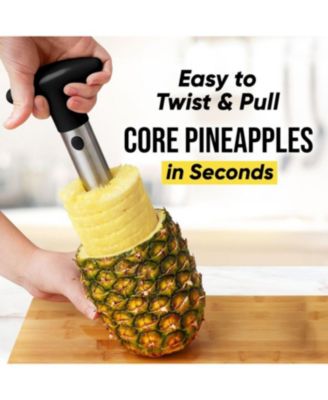 Heavy Duty 2pc Pineapple Corer & Slicer Set – Includes Eye Removal Tool with Reinforced Blade