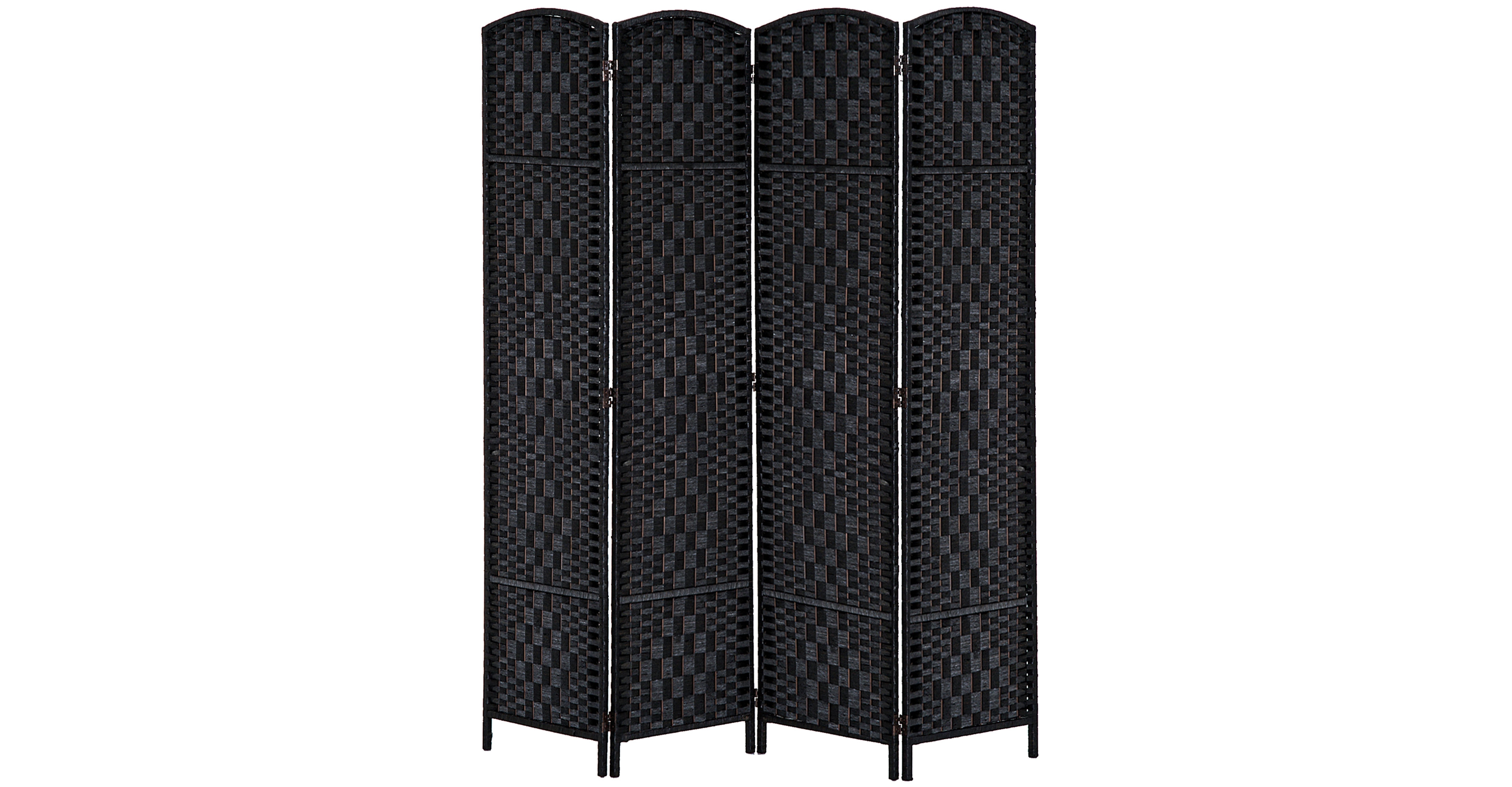 Homcom 4 Panel Resin Wicker Folding Room Divider Privacy Screen Home Office Decor