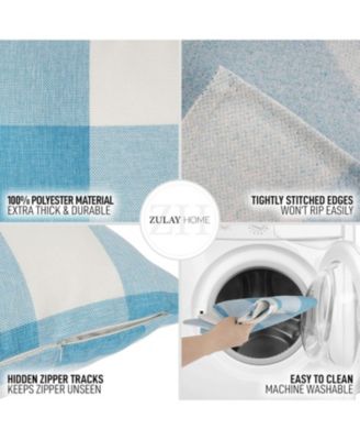 Pack of 2 Buffalo Plaid Throw Pillow Covers - Farmhouse Porch Pillows Outdoor & Indoor Covers 18x18 inches