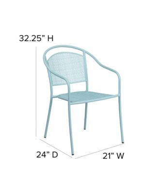 Commercial Grade 5 Pack Indoor-Outdoor Steel Patio Arm Chair With Round Back