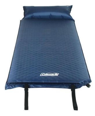 Self-Inflating Sleeping Camp Pad with Pillow, 76" x 25", Blue