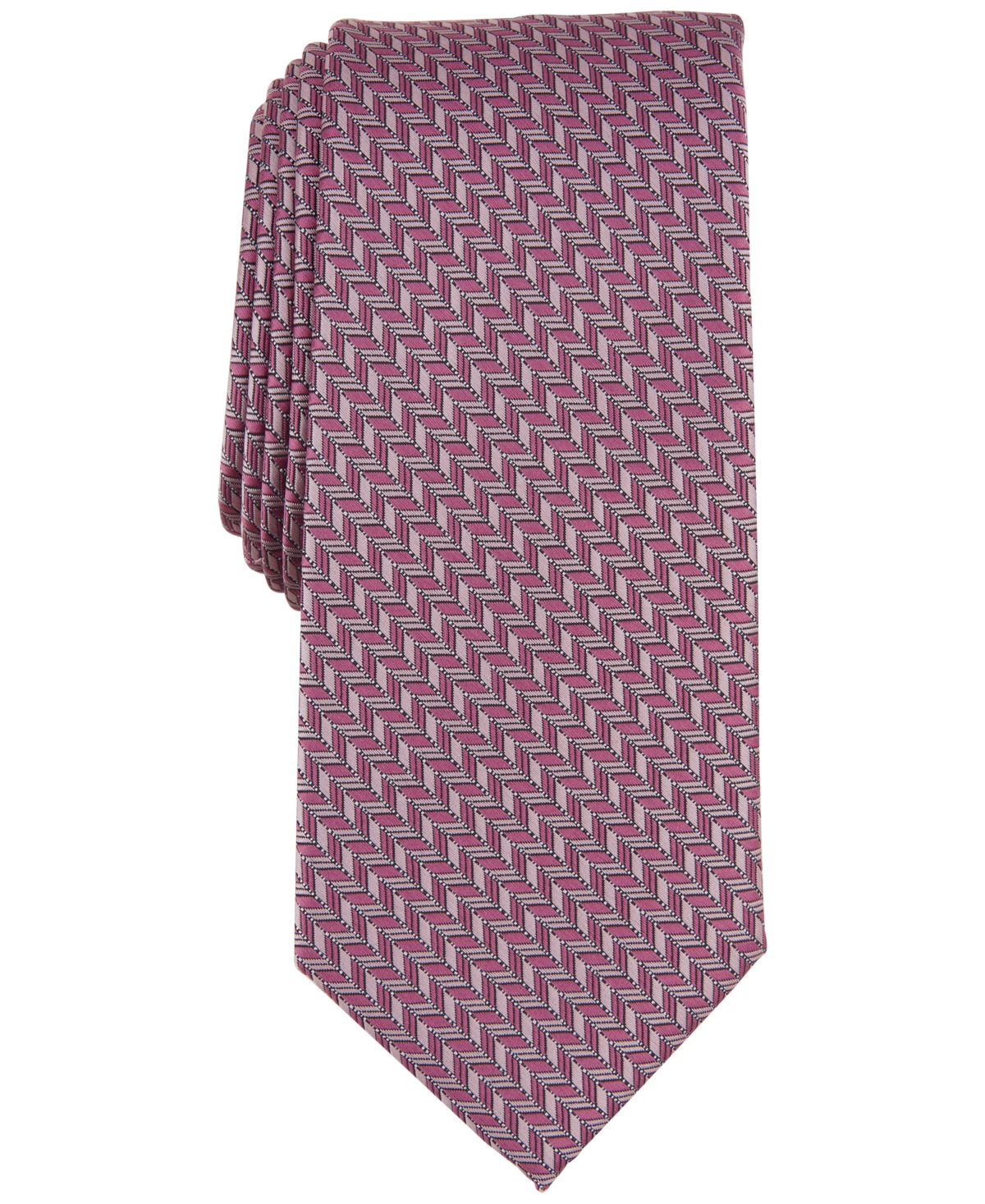 Men's Slim Geometric Tie, Created for Macy's - Pink