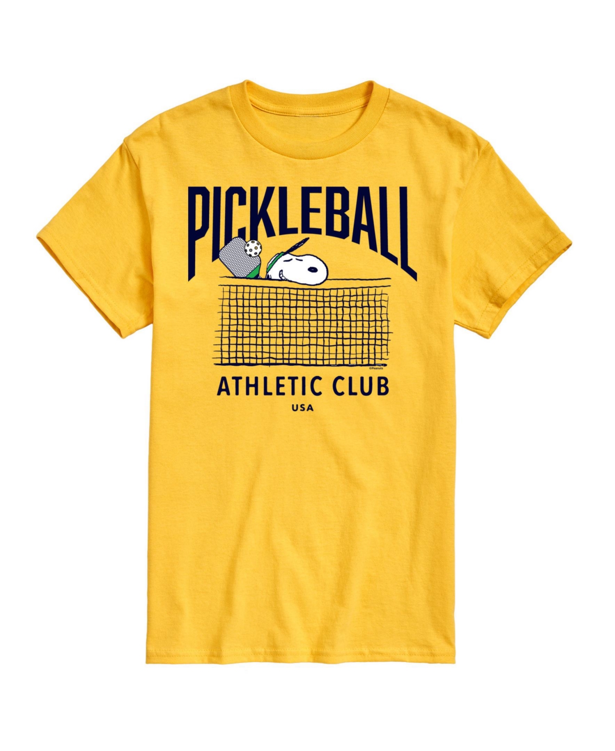 Shop Airwaves Hybrid Apparel Peanuts Pickleball Mens Short Sleeve Tee In Yellow