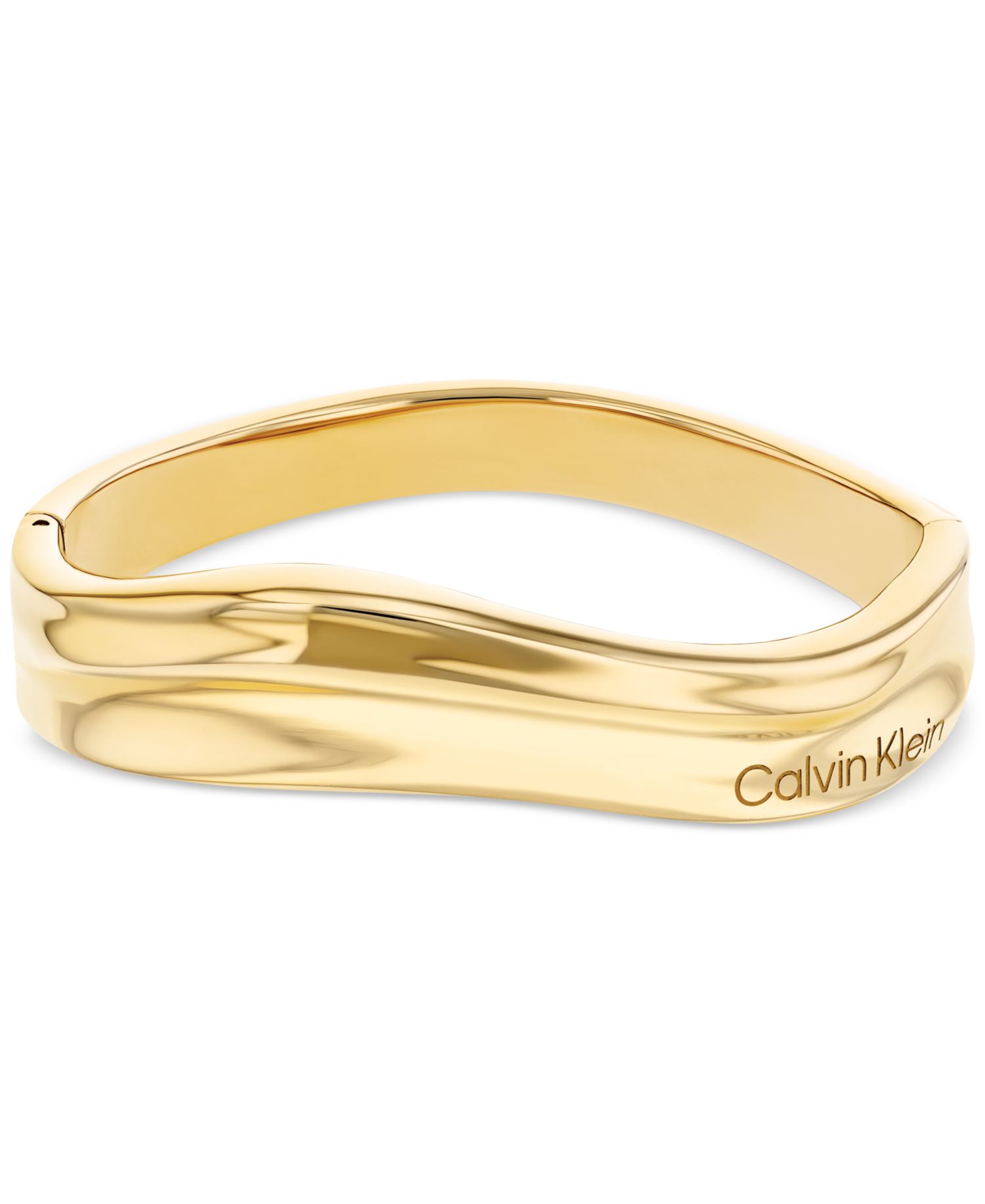 Stainless Steel Logo Structural Bangle Bracelet