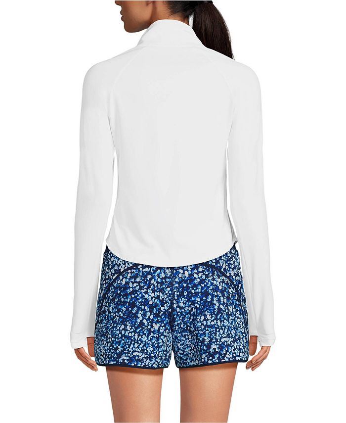 Lands' End Women's Long Long Sleeve Rash Guard Coverup UPF 50 Macy's