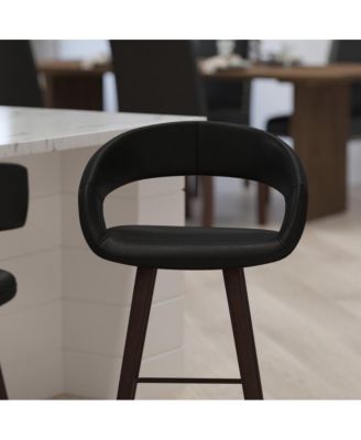 Plath 24 Inch Cappuccino Ultramodern Bar Counter Stool With Upholstered Seat