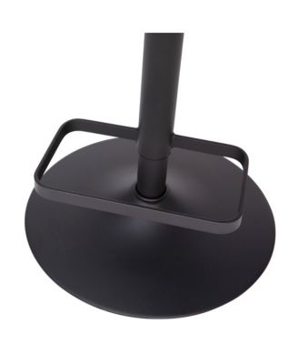 Shae Contemporary Upholstered Adjustable Height Barstool With Rounded, Cutout Mid-Back And Pedestal Base