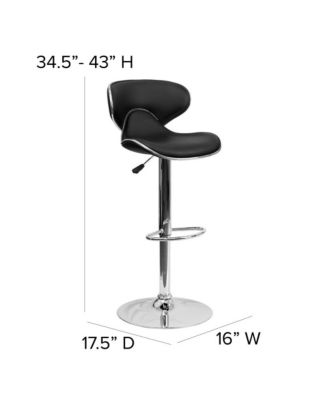 Contemporary Cozy Mid-Back Vinyl Adjustable Height Barstool