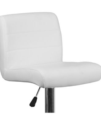 2 Pack Contemporary Vinyl Adjustable Height Barstool With Rolled Seat And Chrome Base