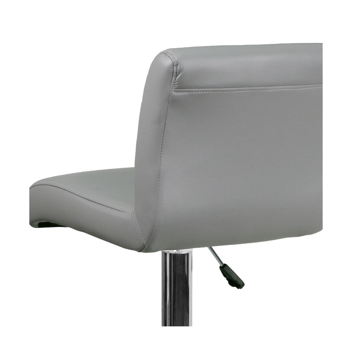 2 Pack Contemporary Vinyl Adjustable Height Barstool With Rolled Seat And Chrome Base