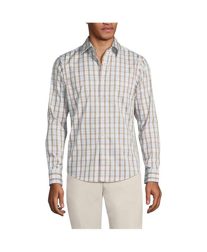 Lands' End Men's Traditional Fit Long Sleeve Travel Kit Shirt Macy's