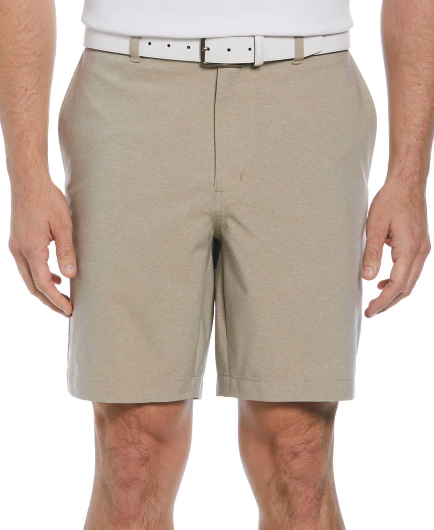 Мужские шорты PGA TOUR Heathered Two-Tone Performance Golf Shorts, цвет: Хаки меланжевый — фото 1