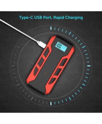 Portable Car Jump Starter: 800A Peak- 10,000mAh 6.0L Gas/3.0L Diesel