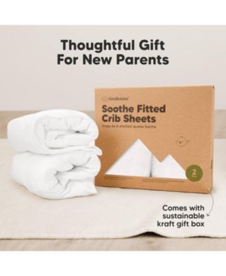 2pk Soothe Fitted Crib Sheets Neutral, Baby Crib Sheets, Fits Standard Nursery Baby Mattress