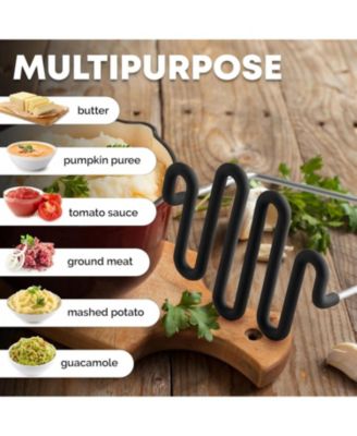 Non-Scratch Potato Masher Kitchen Tool - Durable Stainless Steel Mashed Potatoes Masher