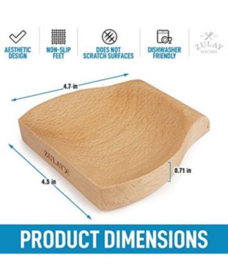 Wood Spoon Rest For Kitchen - Smooth Wooden Spoon Holder For Stovetop