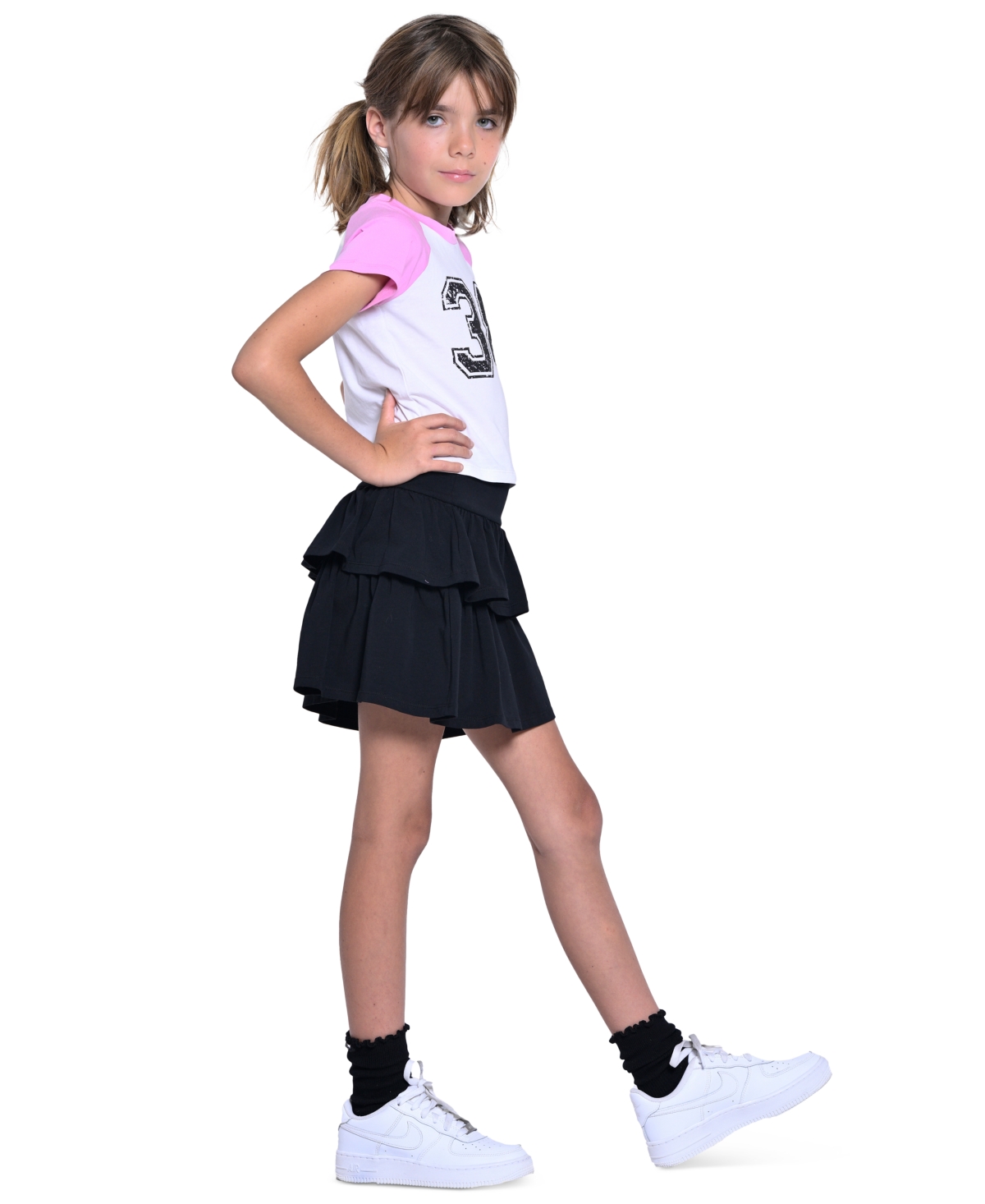 With Jules BBig Girls Raglan-Sleeve Graphic T-Shirt -(Multi)