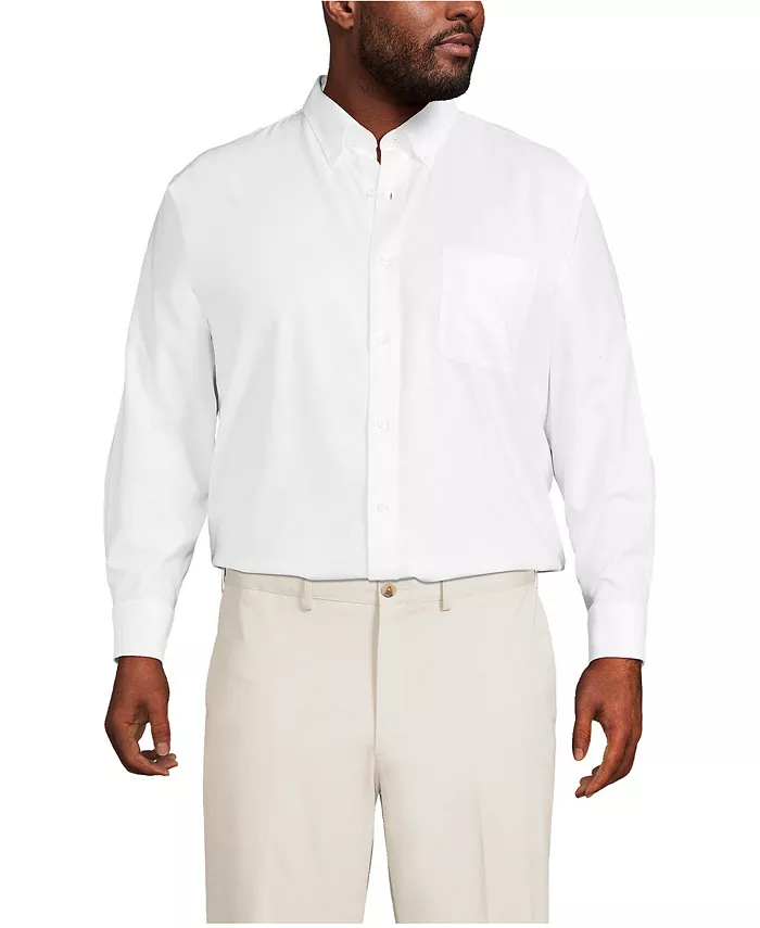 Big & Tall Traditional Fit Solid No Iron Supima Oxford Dress Shirt - thumbnail 5