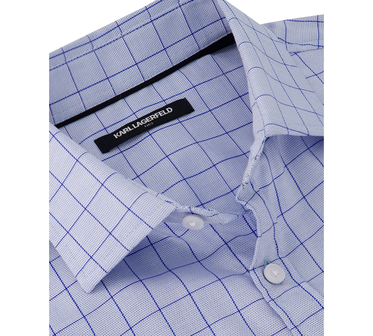 Karl Lagerfeld Paris Men's Slim-Fit Windowpane Woven Shirt