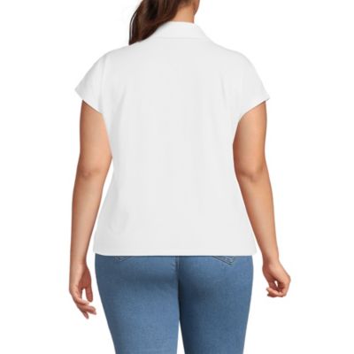 Plus Size Supima Cotton Johnny Collar Polo