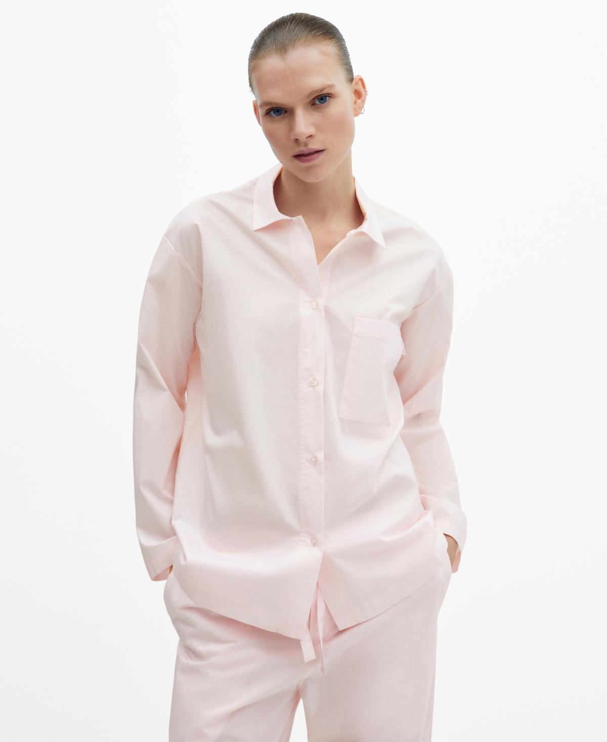 Women's Two-Piece Cotton Pajamas - Pink