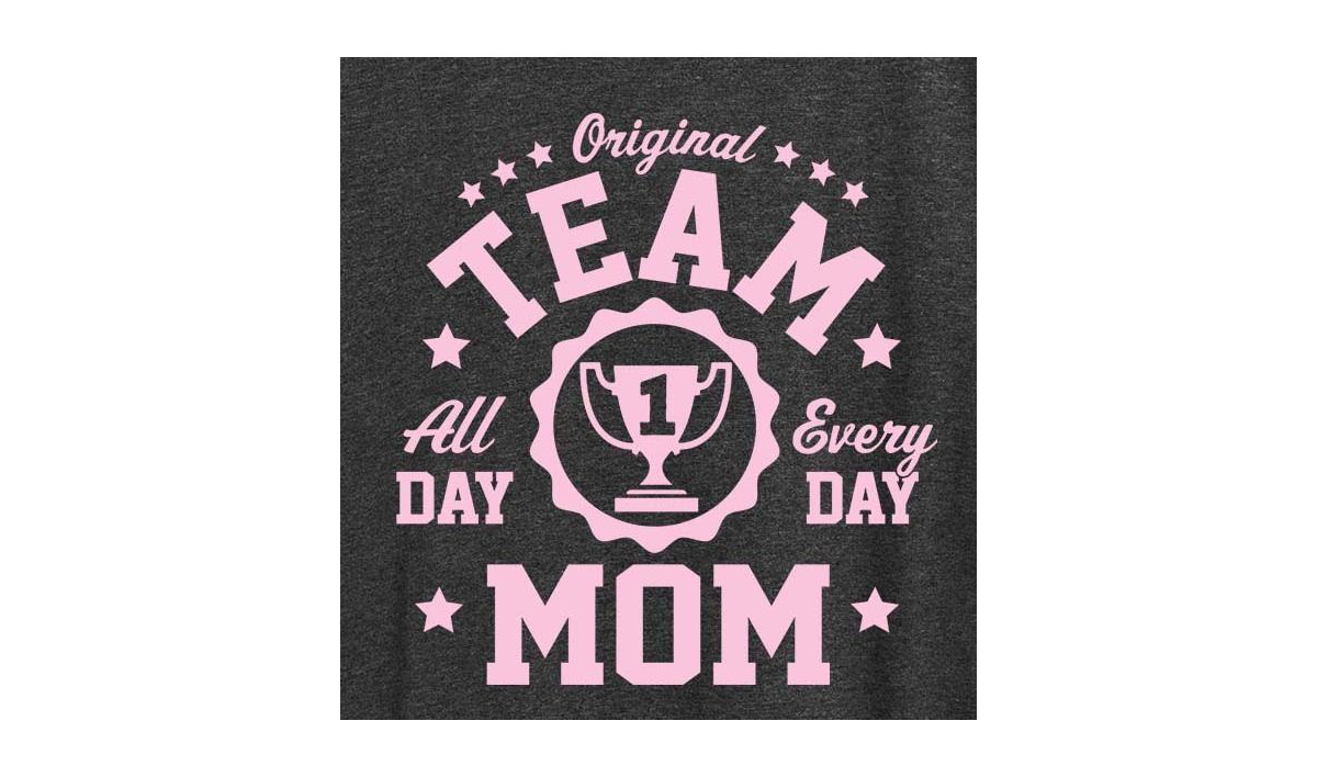 Shop Hybrid Apparel Women's Trendy Plus Size Team Mom Graphic T-shirt In Grey