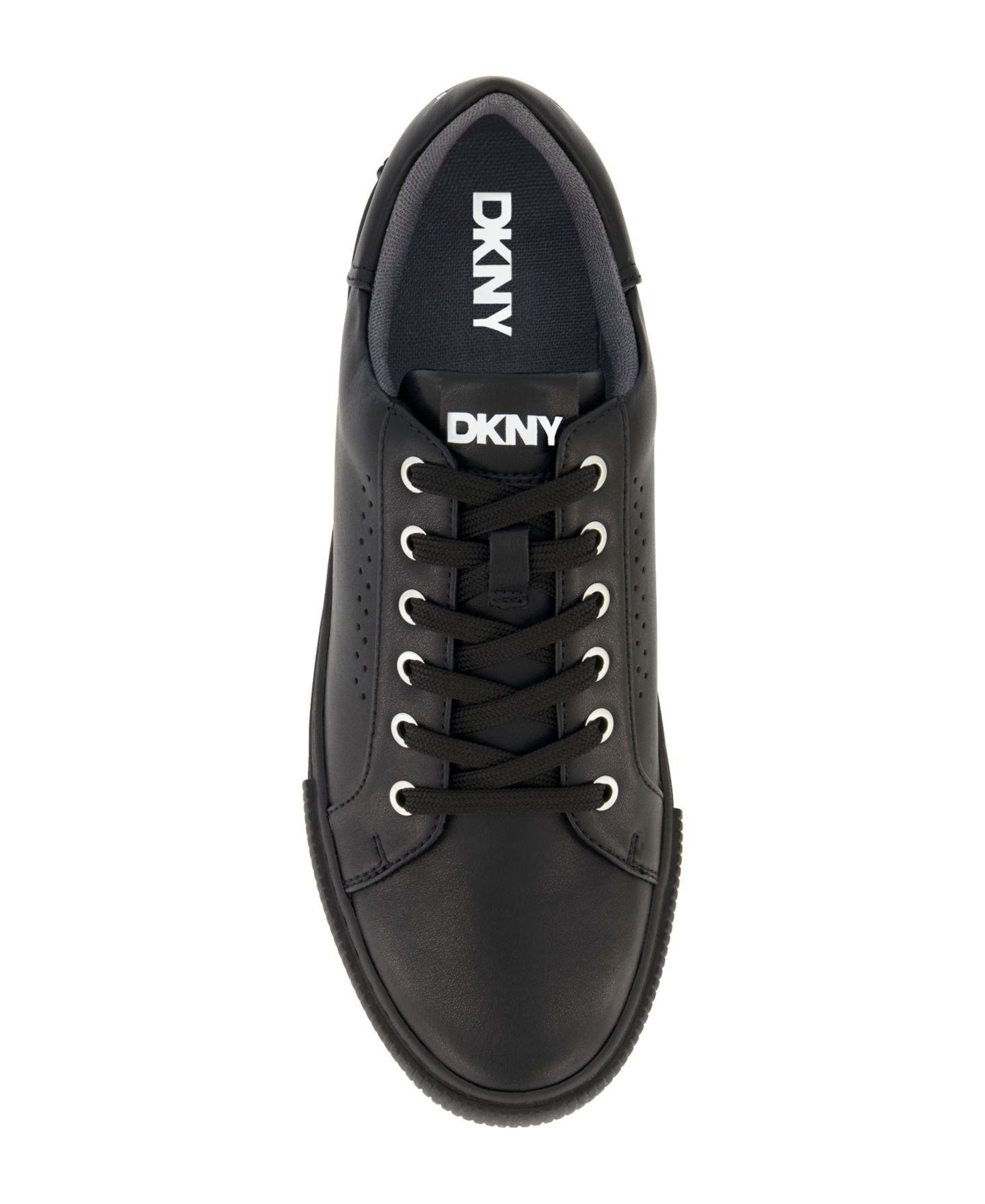 Мужские кроссовки DKNY Smooth Leather Sawtooth Sole, цвет: Чёрный — фото 4