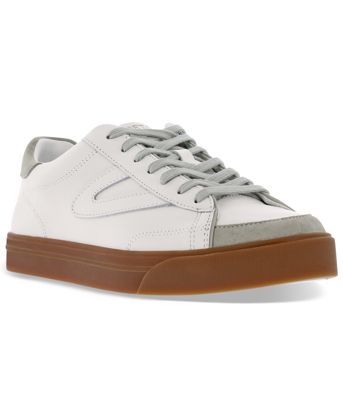 Men's Kick Serve Low Court Casual Sneakers from Finish Line - Bright White/Gum