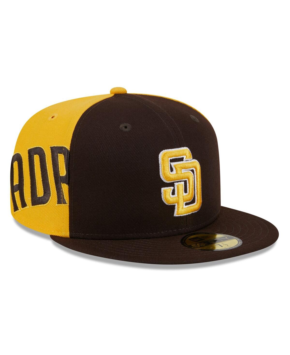 Shop New Era Men's Brown/gold San Diego Padres Gameday Sideswipe 59fifty Fitted Hat In Brown Gold