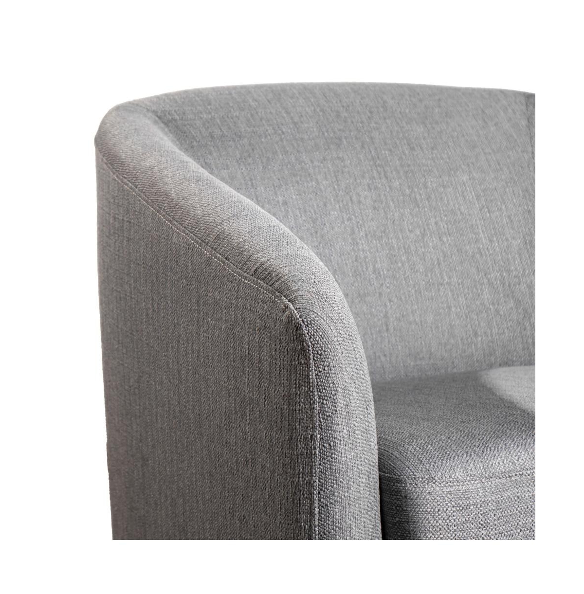 Caro Upholstered Club Style Barrel Chair With Sloped Armrests And 360 Degree Swivel Base In A Vinyl Wrap